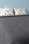 Anthracite Floral Patterned Double Cotton Honeycomb Pique Set - 4 Pieces - 3