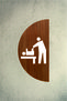 Baby Care Room Sign Set Walnut Wood Mdf Trash Bin Sign Double Modern Door Direction Sign Baby Changing Room Cafe Restaurant Mall - 2