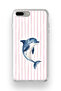 iPhone 7 Plus / 8 Plus Compatible Pastel Dolphin Pattern Transparent Phone Case