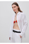 Women's White 100% Linen Classic Collar Long Sleeve Shirt