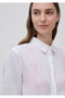Women's White 100% Linen Classic Collar Long Sleeve Shirt - 4