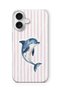 iPhone 17 Compatible Pastel Dolphin Pattern Transparent Phone Case
