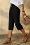 Women's Linen Blend Elastic Waist Capri Pants – Comfortable Cut Summer Casual Shorts Pants