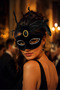 Venetian Mask with Velvet Feathers and Stones Black Halloween Halloween Party Accessory