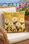 Enjoy the Little Thing Written Daisy Patterned Decorative Throw Pillow Cover 43X43 cm Double Sided Yellow Background