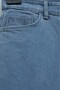 High Waist Pipe Leg Denim Trousers with Pockets - Light Blue - 3