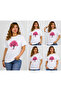 BASKILI BEYAZ BASIC T-SHIRT - 2