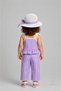 Baby Girl Summer Set with Hat 3-Piece Birthday Outfit Striped Ruffle Blouse Pants Combination 9-36 Months - 8