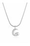 316L Steel Silver Color Italian Chain Zircon Stone Halil Figure Heart Detail Women's Necklace