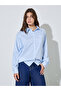 Blue Striped Oversized Casual Shirt - 3
