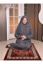 Women's Prayer Gown - Two-Piece Flower-Patterned Seasonal Sweat-Proof Jersey Fabric - Comfortable Fit - 6