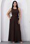 Crew Neck Belted Wide Leg Jumpsuit Grs4017 - 5