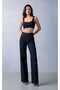 Women's High Waist Lycra Navy Blue Wide Leg Jean Pants – Flexible Denim Comfortable Fit - 7