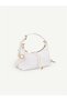 Women's Faux Leather Strap Shoulder Bag with Zipper and Rope Detail - 2