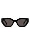 UV Protected Sunglasses Black Frame Grey Mirror Lens 54mm - TH-1979/S-807 - 2