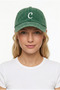 Letter C Dark Green Embroidered Washable Vintage Unisex Hat - 2
