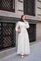 Women's Hidden Button Detail Skirt Layered Poplin Suit White - 3