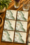 Abstract - Bohemian Modern Set of 6 Coasters - Uv Printing Mdf - 10X10 cm