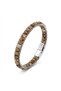 Odun Jasper Natural Stone Wicker Mesh Chain Men's Steel Bracelet 18392B28D13 Non-Tarnish Non-Allergic Daily Elegance - 5
