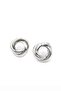 Metal mesh earrings - silver - 2