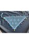 Children's Crochet Bandana with Floral Pattern and Beads, Blue, Hand Knitted - 4