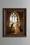 Woman and Cat on the Window – Vintage Patterned Painting – Thick Model