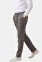 Anthracite Slim Fit Lycra Linen Textured Elastic Waist Drawstring Summer Men's Trousers 2603001 - 3