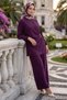 Ayrobin Suit with Buckle Detail Pants, Plum Color Hm2921 - 3