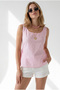Women's Pink Back Zipper Polka Dot Blouse Blz-19003413 - 4