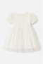 Girl's Ecru Baby Embroidered Tulle Dress - 3