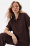 Premium Textured Patterned Wrinkled Fabric Women's Shirt and Pants Set - 3