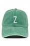 Light Green Embroidered Washable Vintage Unisex Hat with Letter Z - 2