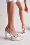 Women's Metallic Leather Pointed Toe Open Back Evening Dress Shoes - 2