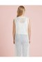 Senior Girls White Sheer Mesh Gilet Cardigan - 3