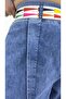 Plus Size Belted Lycra Denim Women's Trousers - 4