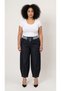 Plus Size Elastic Waist Pocketed Lycra Denim Mom Cut Women's Trousers - 5