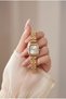 Lily Women's Steel Watch Gold Color Rectangular Case Vintage Old Money Luxury Elegant Stylish Roman Numeral Women's Wristwatch 2026 - 3