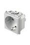 Single socket with TEM grounding, silver