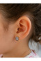 Children's Evil Eye Beaded Gold Color Steel Enamel Mini Hoop Earrings