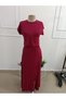 Women's Short Sleeve Crew Neck Viscose Crop Blouse and Long Skirt Two-Piece Set - 5