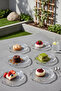 Crystallin Reflection 6-Piece Stylish Glass Dessert Plate Set |   Special Presentation Series 19 X 19 - 3