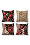 Set of 4 Cushion Covers with Pomegranate and Duck Pattern - 3