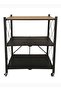 Kitchen Storage Rack, Heavy Duty Metal Shelving Unit on Rolling Cart, 3-Tier, Black - 3