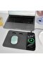 3-in-1 Wireless Charging Mouse Pad with Mobile Stand – Fast Qi Charging Station, Non-Slip Desk Mat (Black) - 2