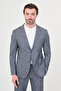 Gray Slim Fit Mono Collar Trousers Drawstring Linen Men's Suit Navy Blue - 45475.26Y - 4