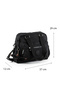 Large Size 37 cm Crinkle Water Repellent Lightweight Fabric Multi-Compartment Mother School Travel Shoulder Bag Black 1450 - 3
