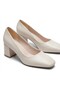 Comfortable Fit, Simple and Stylish Leather Patterned Thick Heeled Neolit Shoes - 5