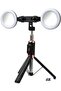 Bluetooth Selfie Stick & Tripod, Extendable 360° Rotation Stand with Dual Lights & Wireless Remote