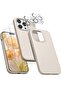 5 in 1 Compatible with iPhone 14 Pro Max Case, 2 Screen + 2 Camera Protectors, Silicone Shock-Proof, White Stone