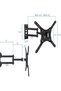 Full Motion TV Wall Mount Monitor Wall Bracket with Swivel & Articulating Tilt Arm, Fits up to 55 Inch - 5